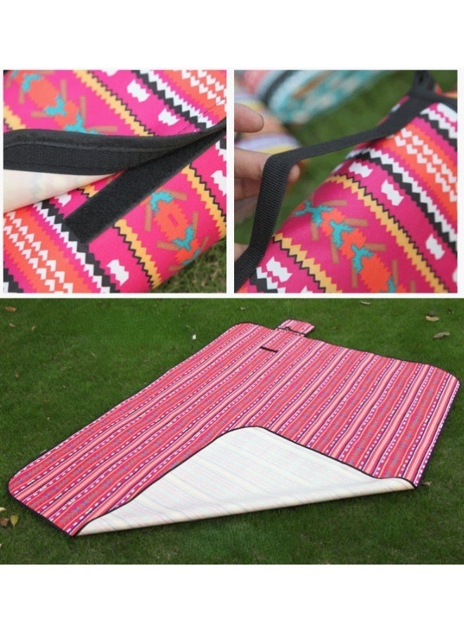 diu toyz Park Mat Picnic Blanket Waterproof Beach Blanket Waterproof Picnic Blanket Portable Picnic Mat Portable Beach Mat Camping Carpet Outdoor Majlis Carpet (200X150) Arabic Inspired Design (Red Pattern) - Image 3